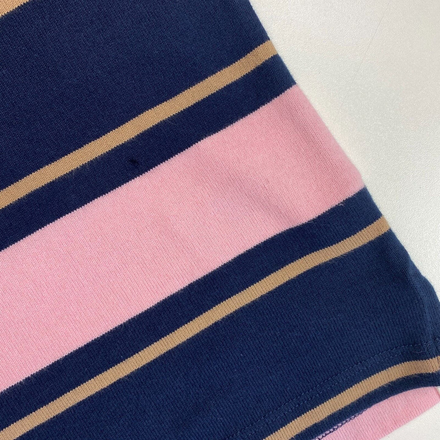 GANT Pink Striped Heavy Rugger Polo Sweater Pullover Size S