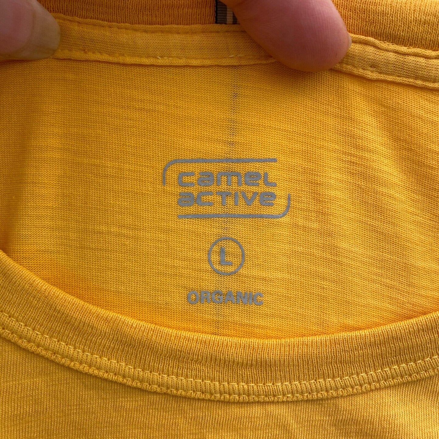 CAMEL ACTIVE Women Yellow Graphic Crew Neck Short Sleeves T Shirt Size L