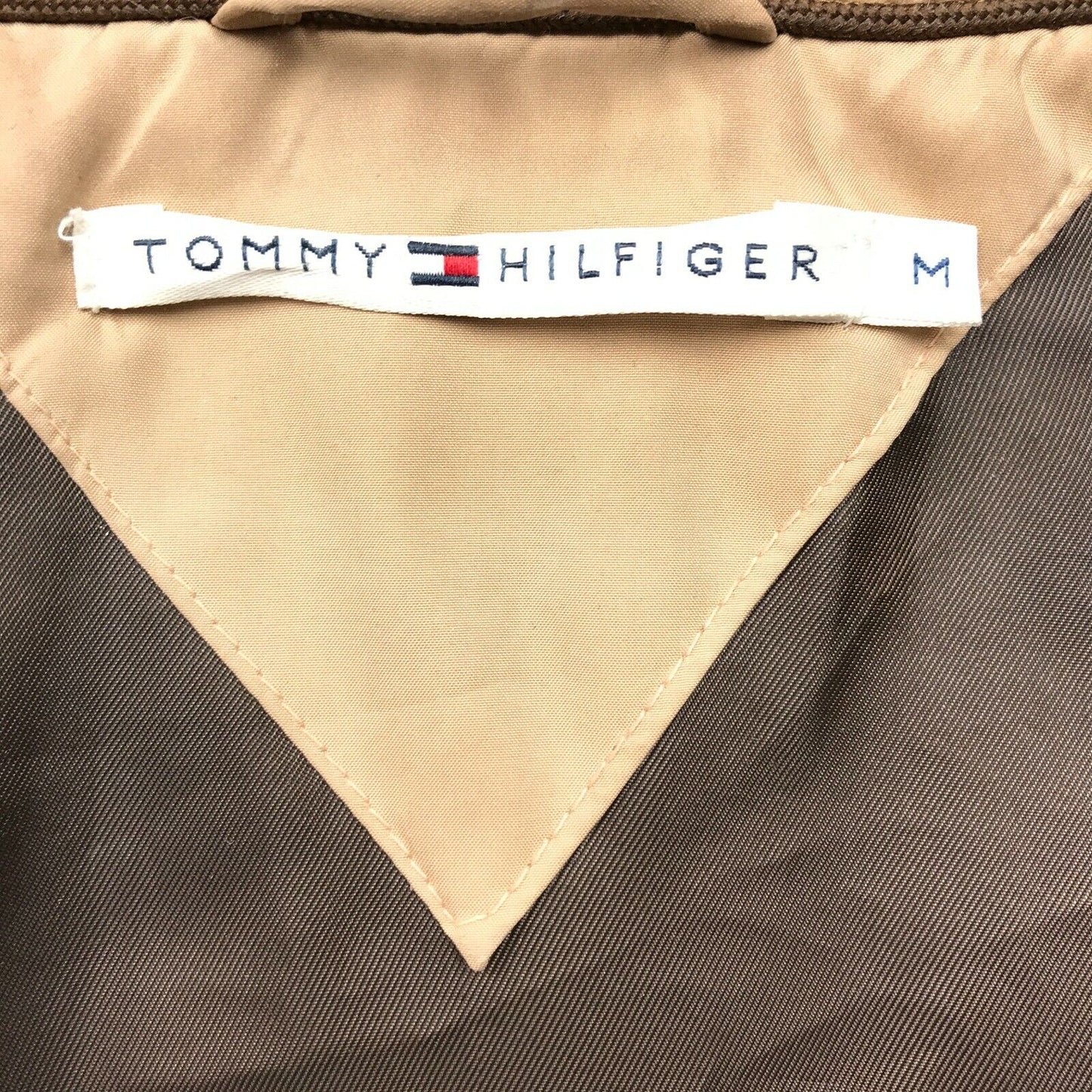 TOMMY HILFIGER  Light Brown Hooded Down Puffer Padded Jacket Coat Size M