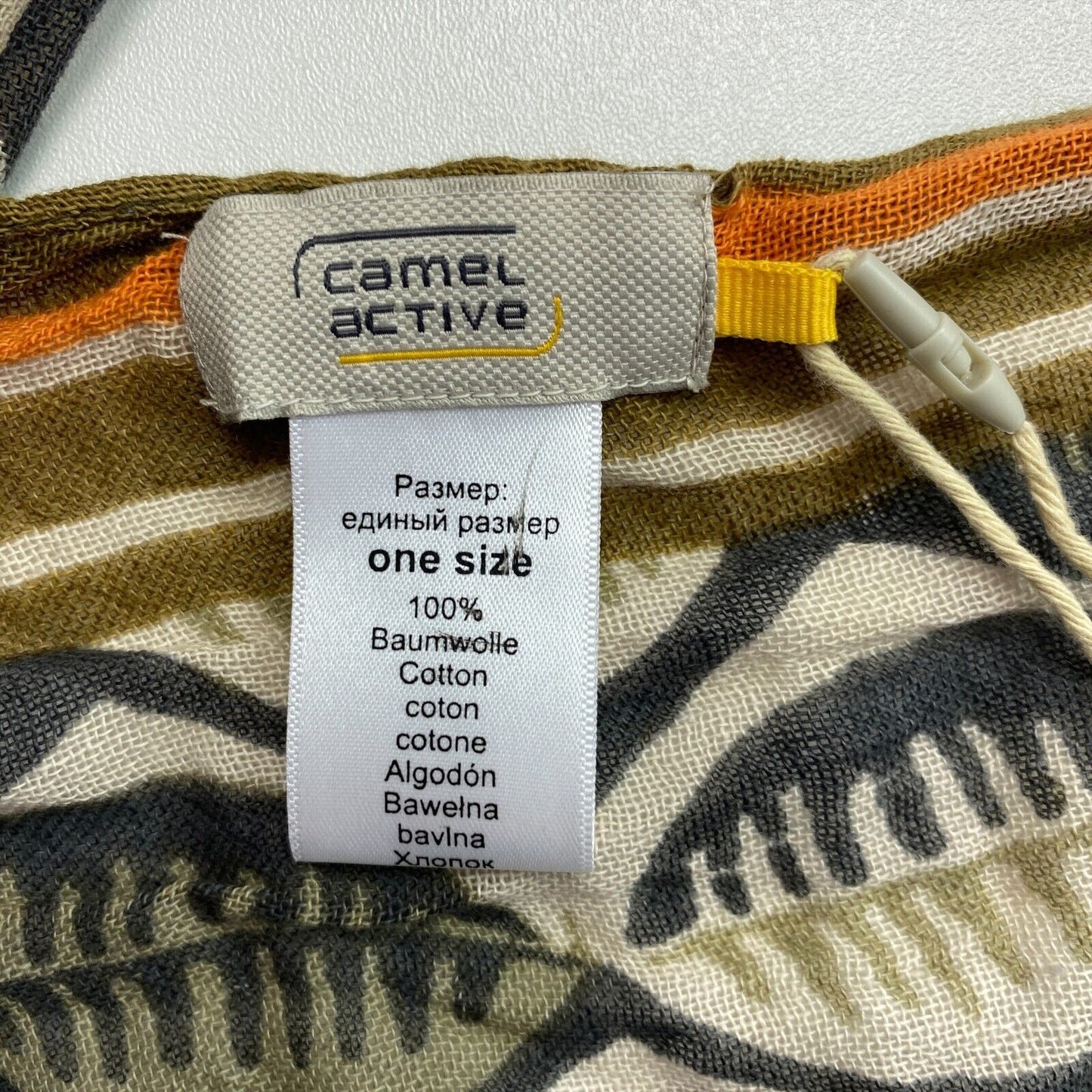 CAMEL ACTIVE Brown Printed 100% Cotton Scarf Shawl