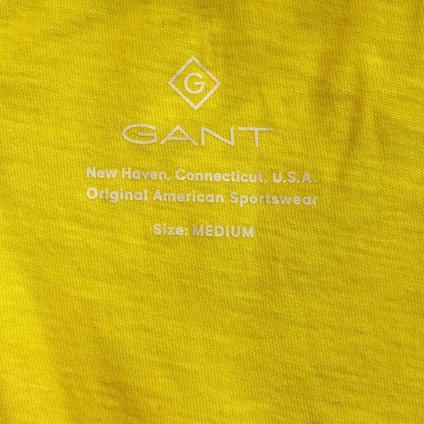 GANT Yellow Sun Faded V Neck T Shirt Size M