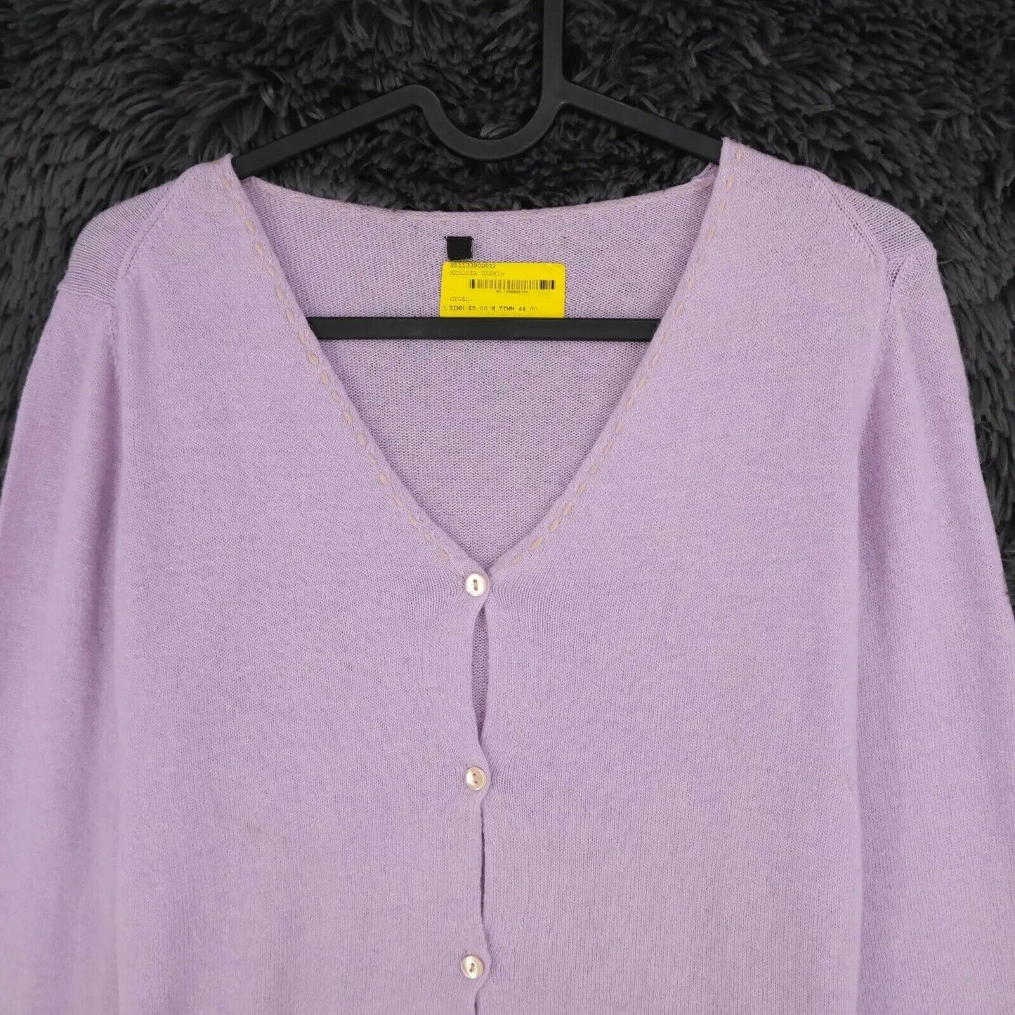 LANEROSSI Purple V Neck Wool Cashmere Cardigan Size 3 - L