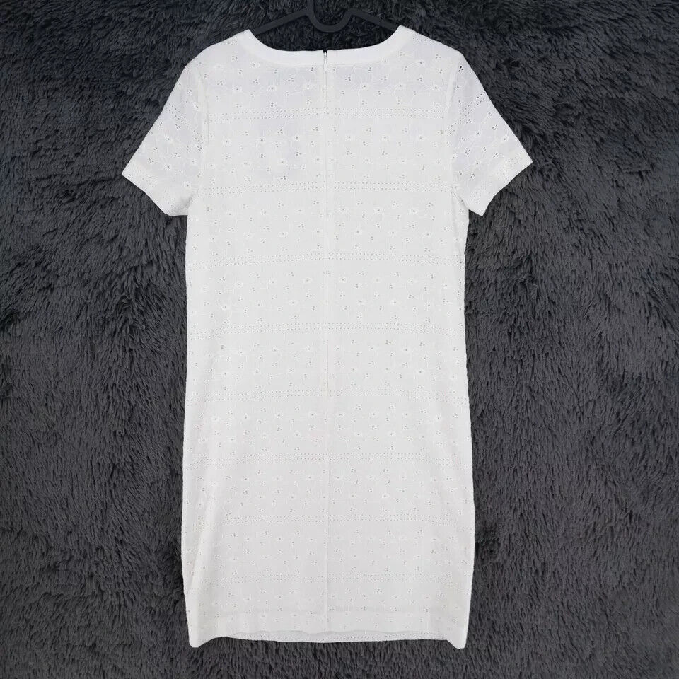 GANT White Broiderie Anglaise Crew Neck Dress Size EU 34 UK 8 US 4