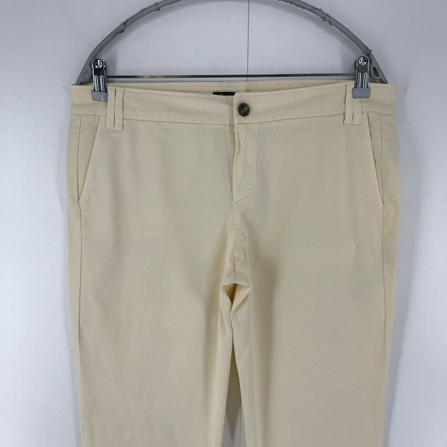 Massimo Dutti Women Beige Slim Fit Trousers Size EUR 42 US 10 W32