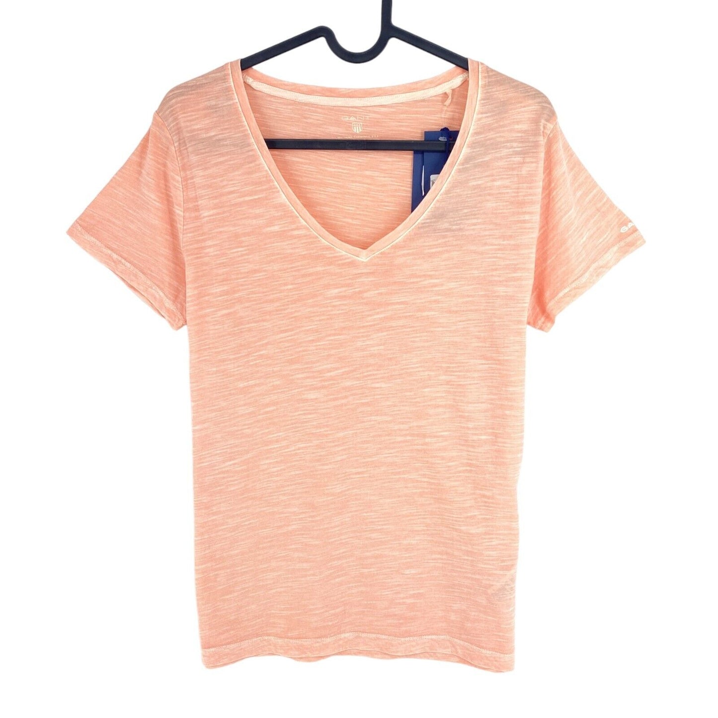 GANT Orange Rose Soleil Blanchi Col V T-shirt Taille S