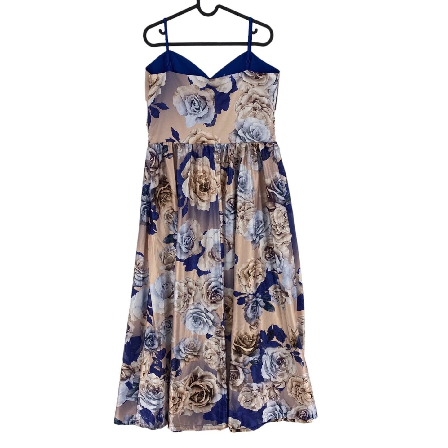 RINASCIMENTO Women Navy Blue Floral Sleeveless Long Flared Dress Size XL