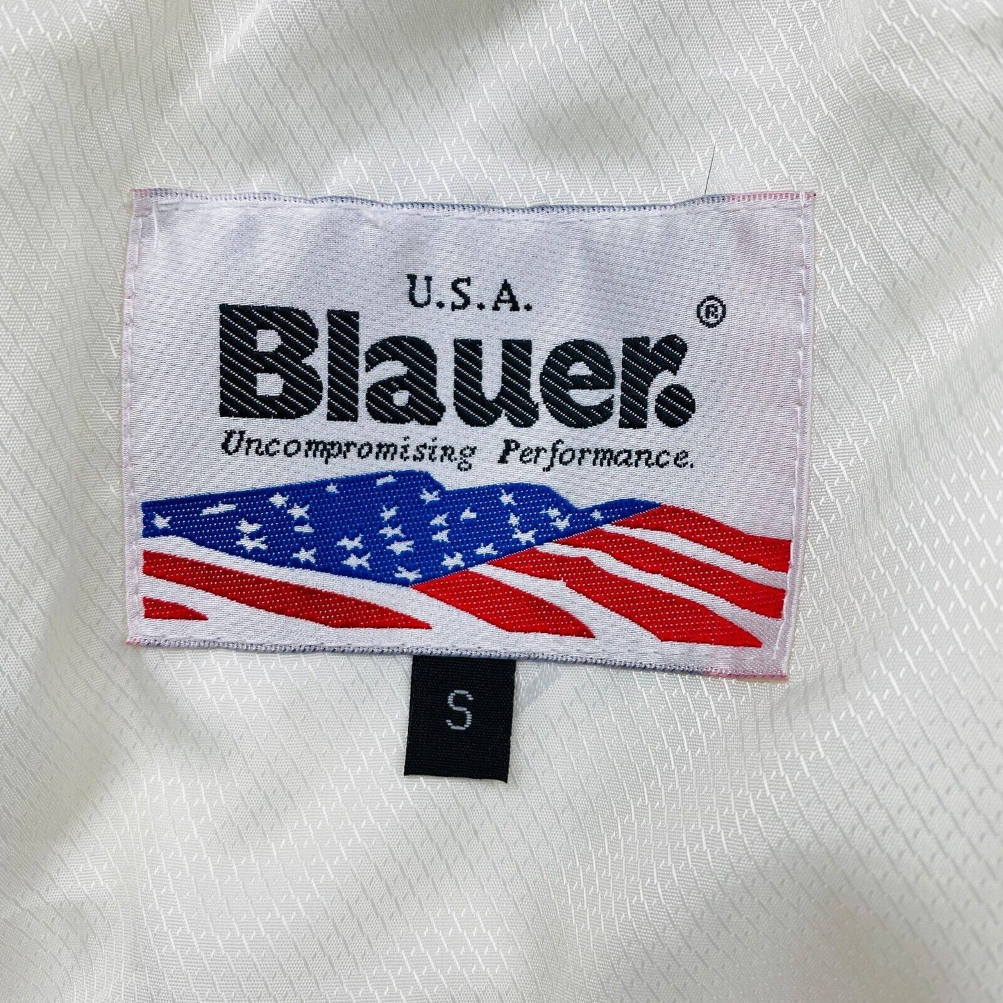 Blauer Blanc à capuche vers le bas rembourré doudoune manteau taille S