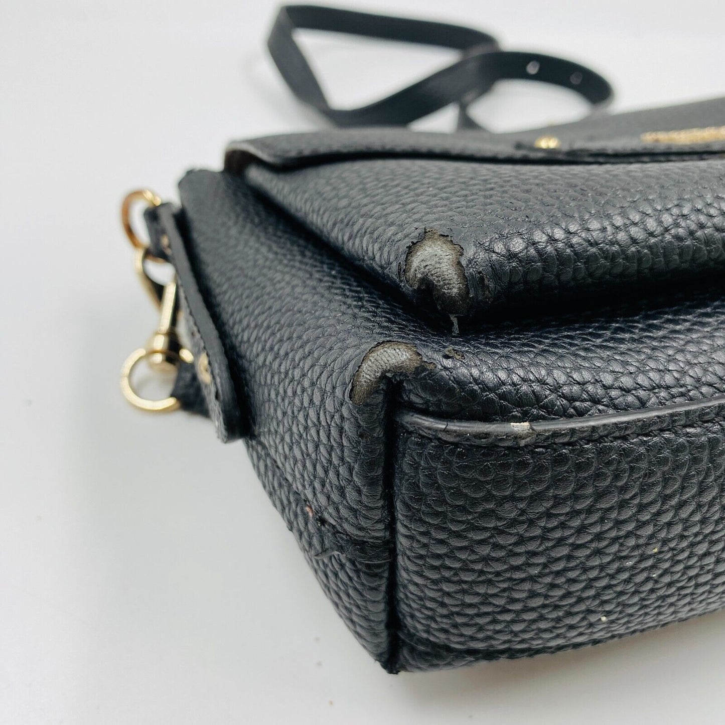 GUESS Women Black Eco Leather Crossbody Shoulder Bag