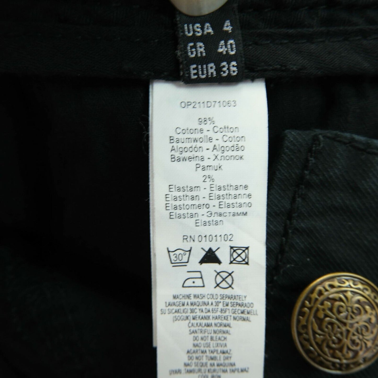 STEFANEL Black Capri Jeans Size EU 36 UK 6 US 4