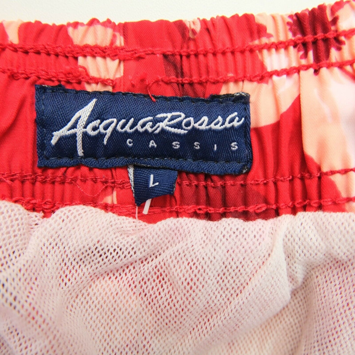 ACQUAROSSA Red Floral Print Swimwear Swimming Trunks Shorts Size L