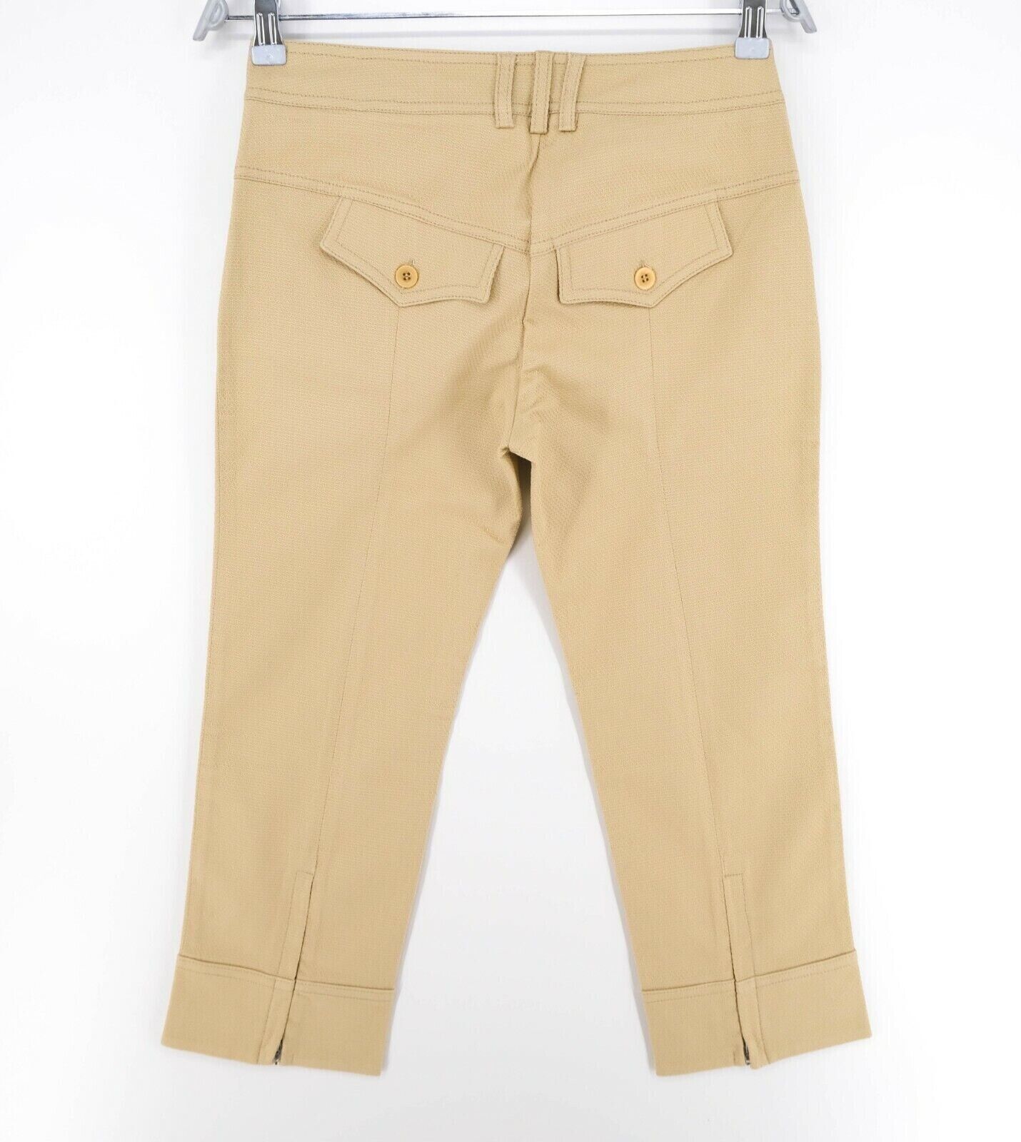 RRP €115 TOY GIRL Light Brown Regular Fit Capri Pants Size EU 34 UK 8 US 4