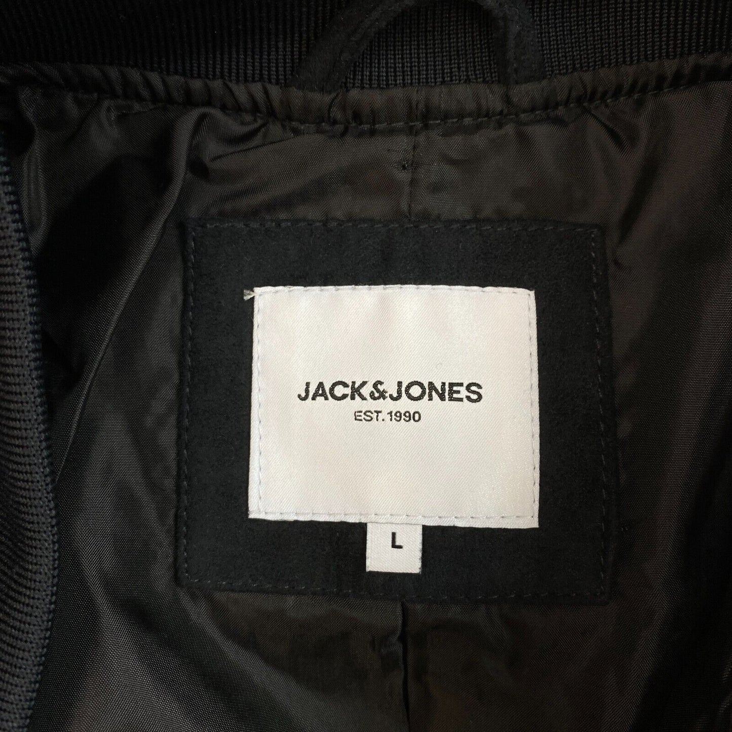 JACK&amp;JONES Herren Bomberjacke Rocky aus Wildlederimitat, Schwarz, Größe L