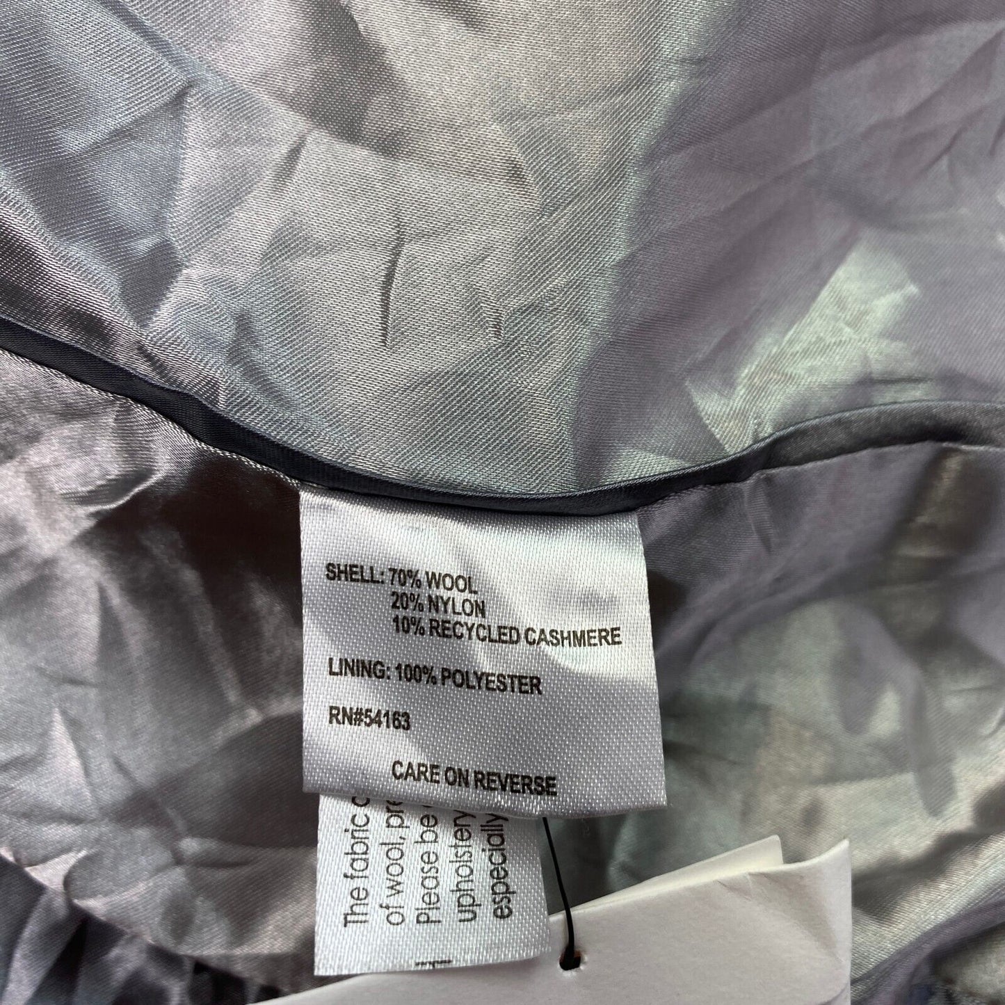 Calvin Klein Gris Laine Mélange Caban Veste Taille XS