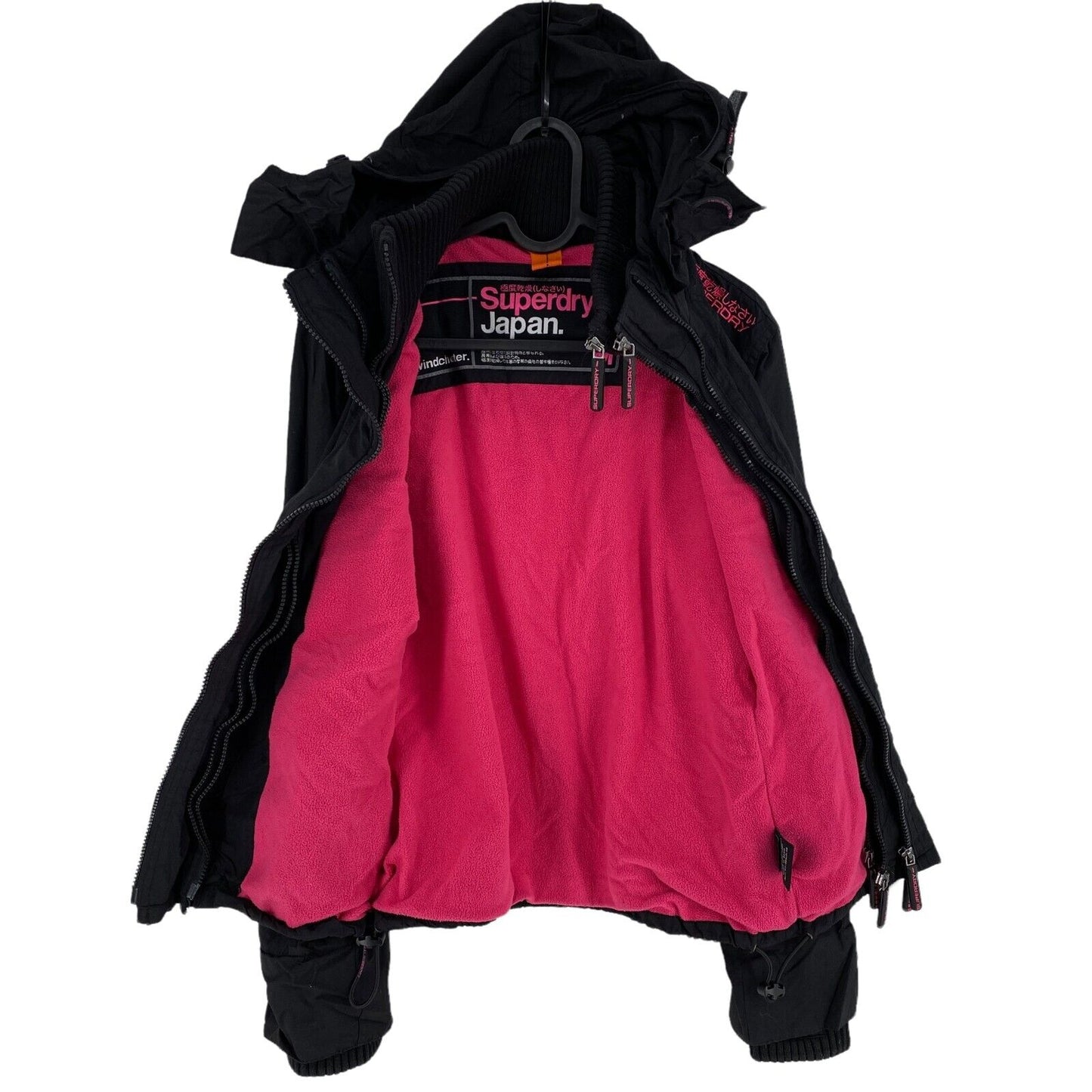 SUPERDRY the windcheater Black Hooded Jacket Size M