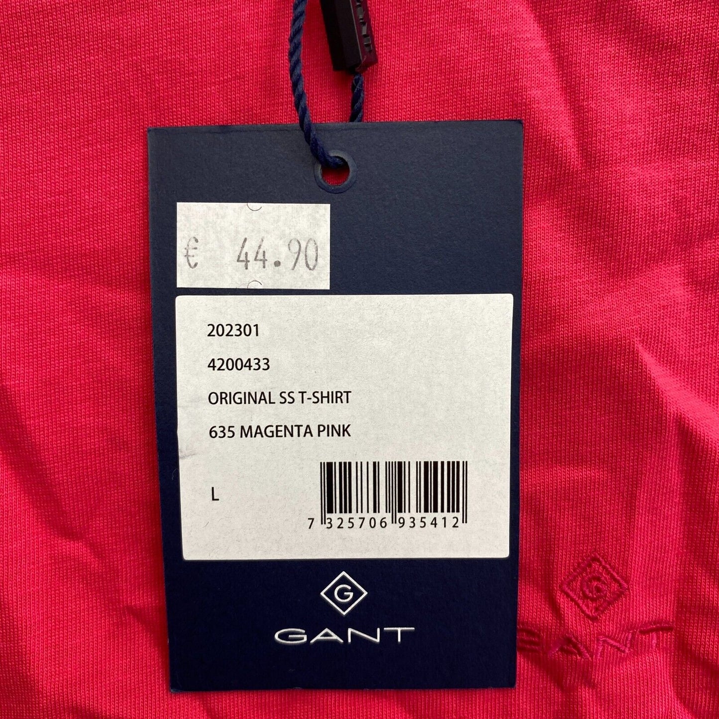 GANT Women Pink Original Crew Neck Short Sleeves T Shirt Size L