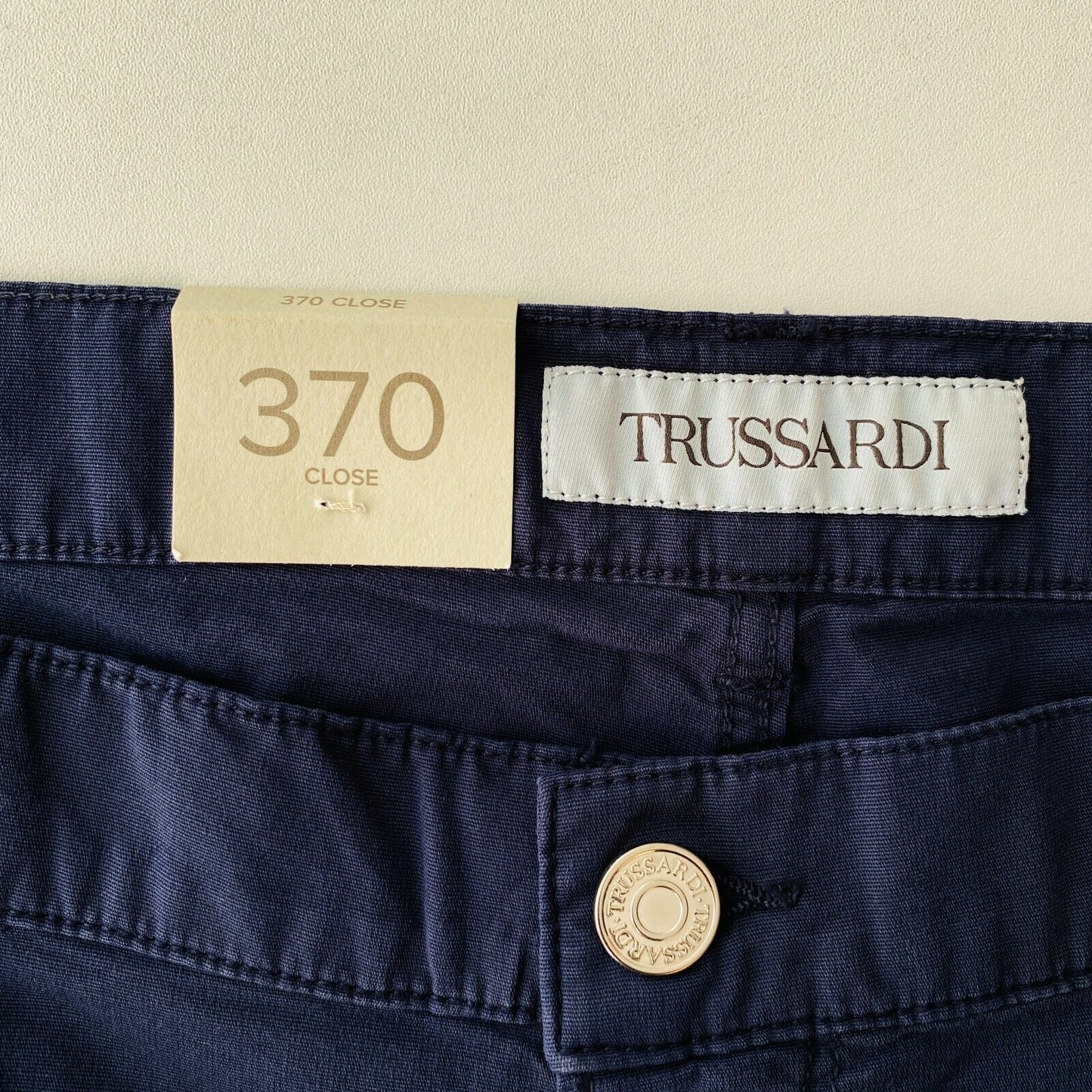 TRUSSARDI 370 CLOSE Dark Blue Slim Fit Jeans Trousers EUR 58 W42