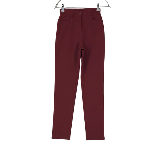 UNITED COLORS OF BENETTON Women Bordeaux Red Slim Fit Trousers Size EUR 38 W24