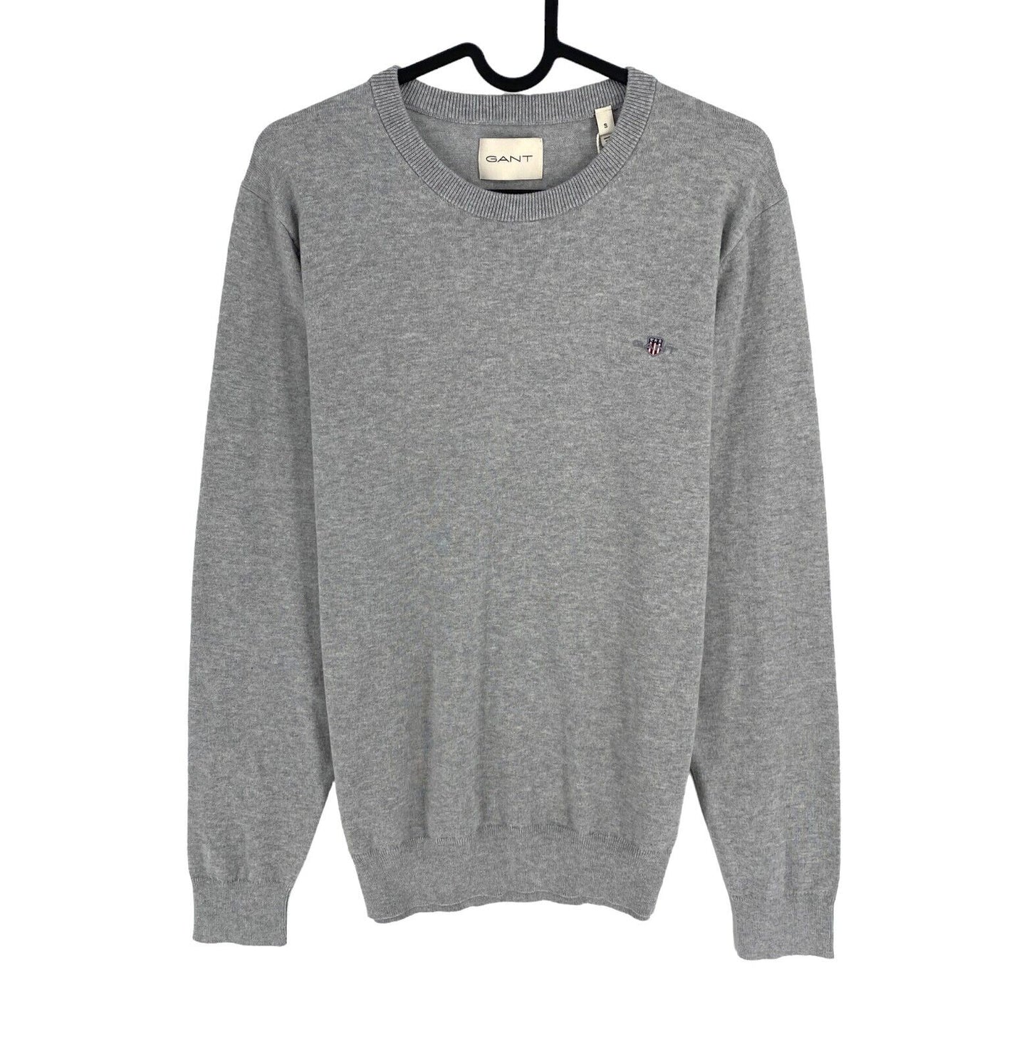 GANT Grey Cotton Crew Neck Jumper Sweater Size S