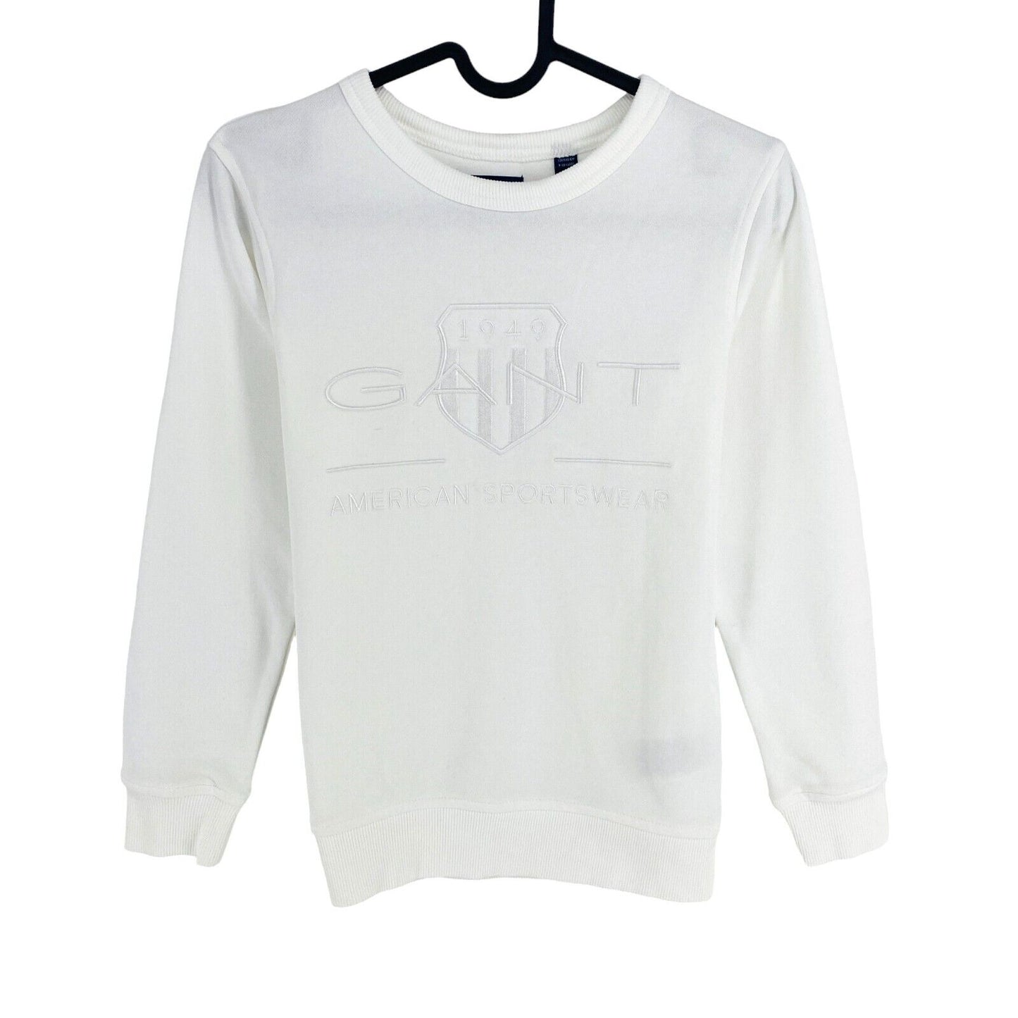 GANT Boys White Archive Crew Neck Jumper Sweater Size 9-10 Years 134/140 cm