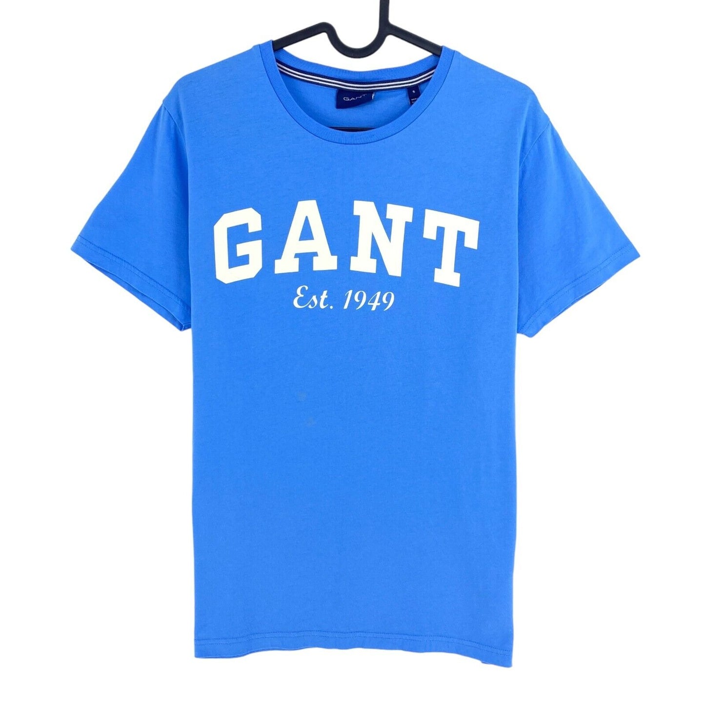 GANT T-Shirt mit Rundhalsausschnitt und Logo, Blau, Größe S