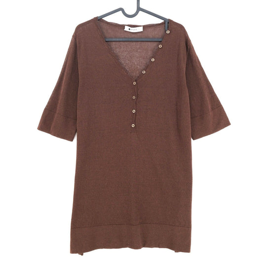 Persona Brown V Neck T Shirt Top Size M