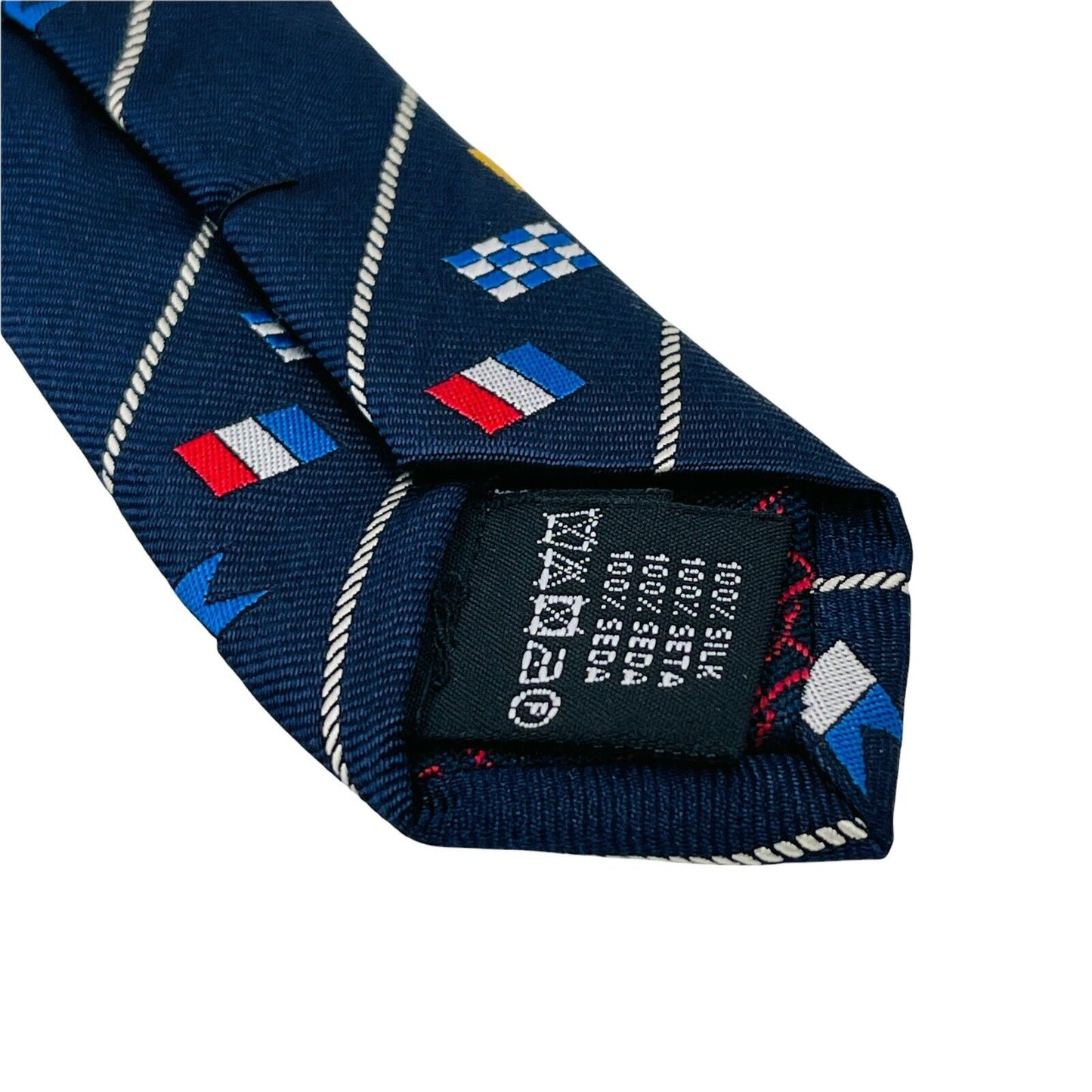 GANT Boys Kids Navy Blue with Flags 100% Silk Hand Made Tie