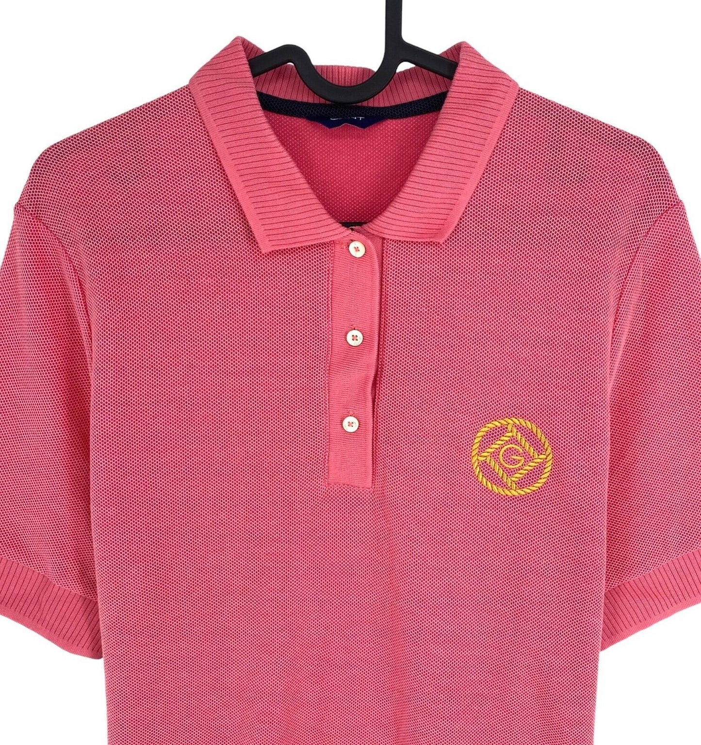 GANT Women Pink Rope Icon Pique Polo Shirt Size M