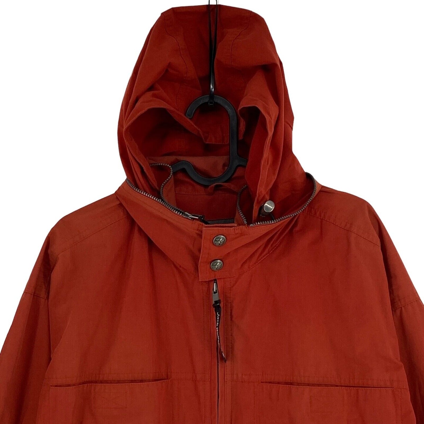 Jack Wolfskin Orange Cotton Blend Hooded Jacket Coat Size L