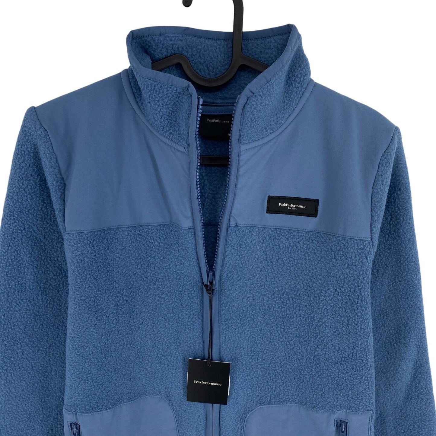 Peak Performance JR Blue Fleece Full Zip T-Neck Jacket Cardigan Size 16 cm