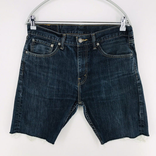 Levi's 521 Custom Made Dark Blue Regular Straight Fit Cut-Off Denim Shorts W32