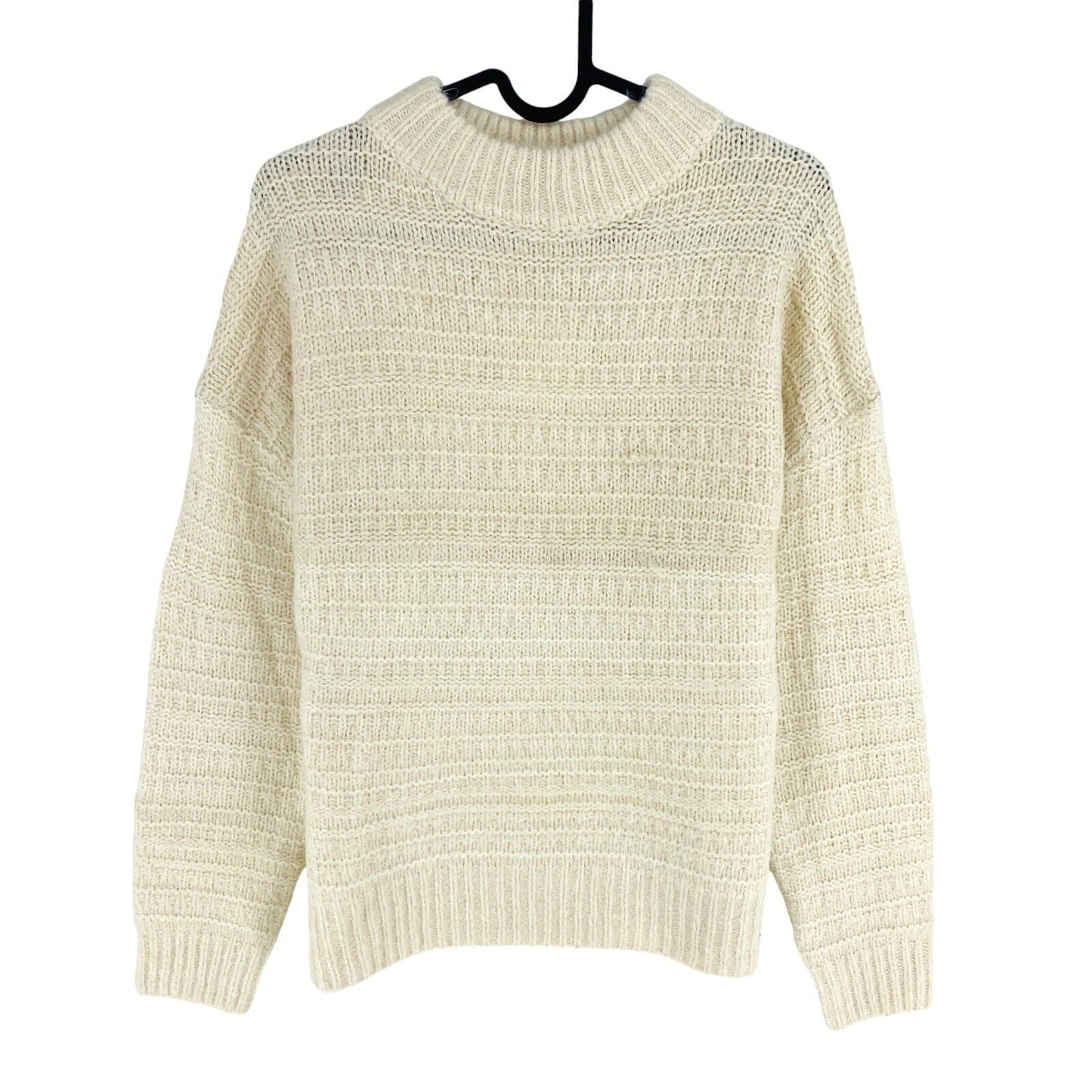 Grace & Mila Women Beige Knitted Mock Neck Pullover Sweater Jumper Size S / M