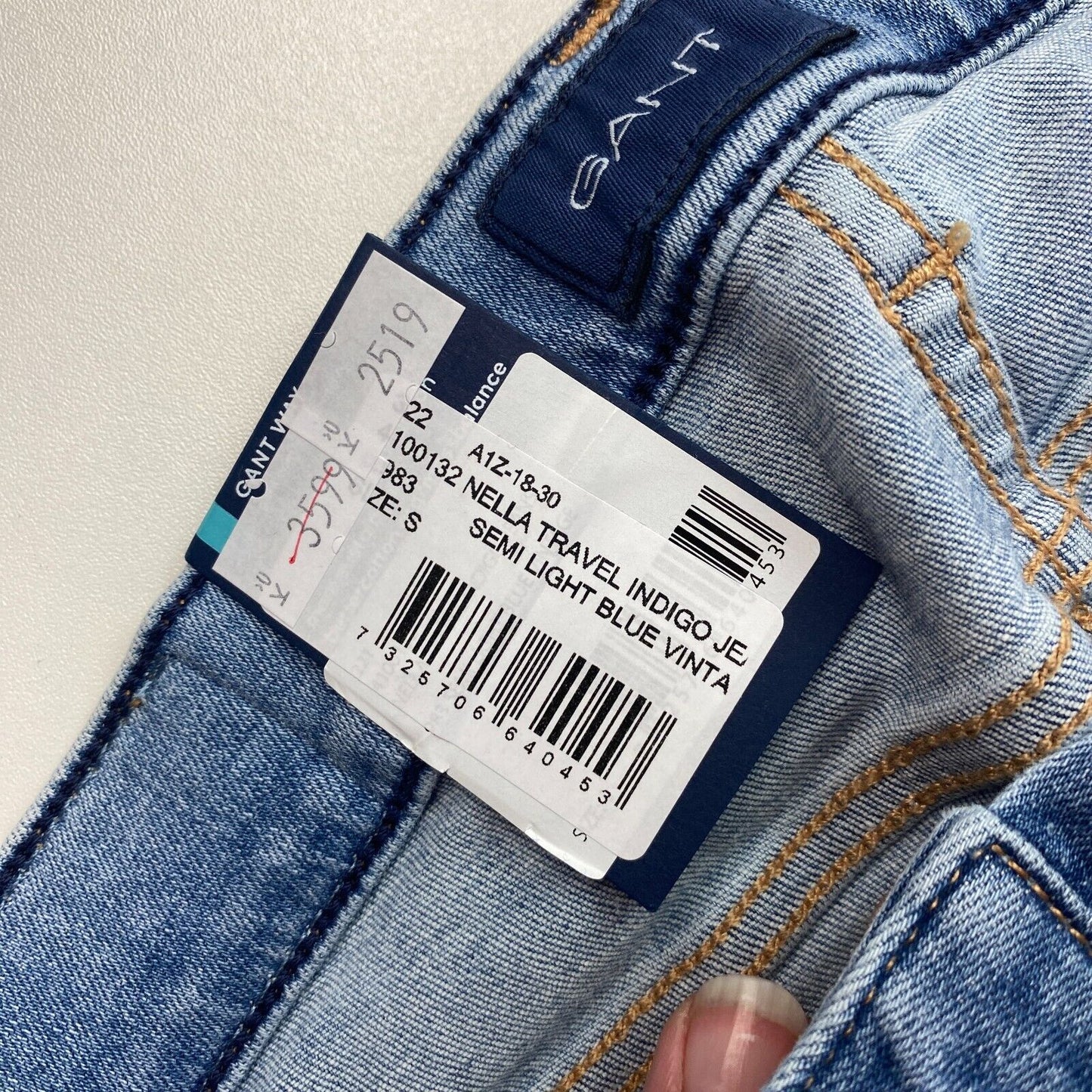 GANT NELLA Damen Hellblaue Röhrenjeans Größe S