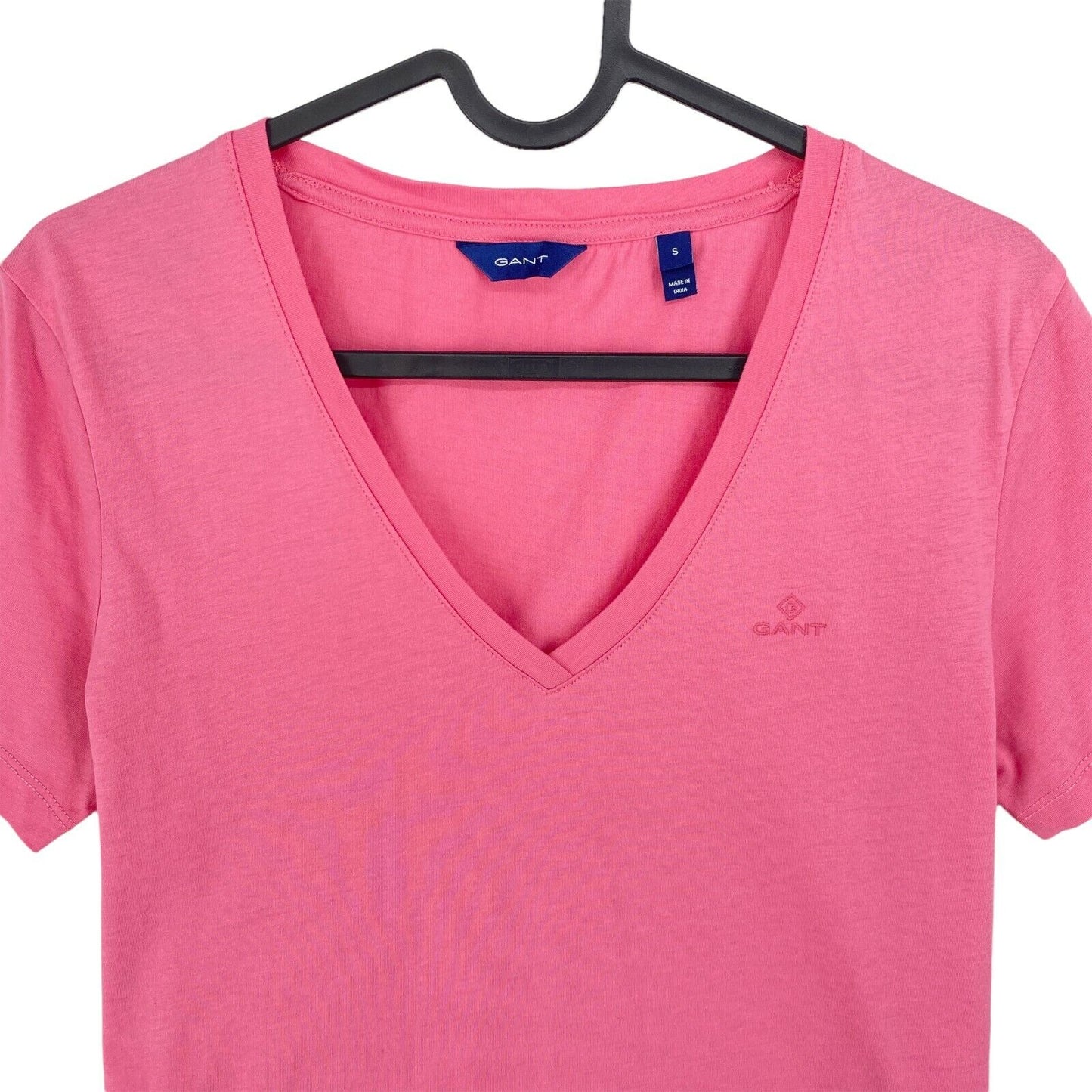 GANT Pink V Neck T Shirt Top Size S