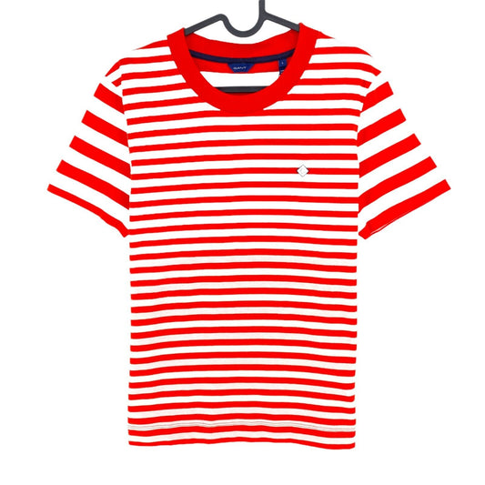 GANT T-shirt à col rond rayé rouge taille L