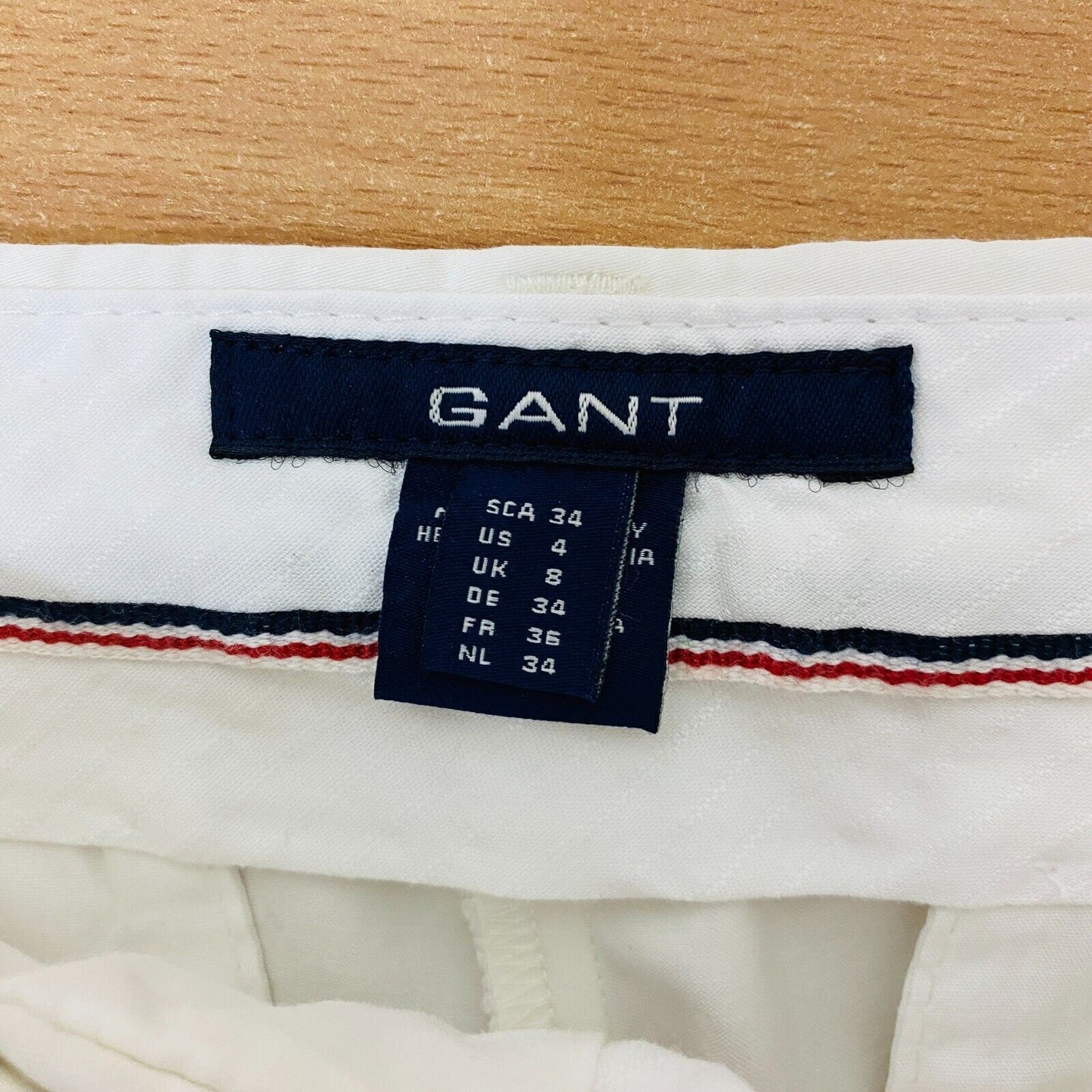 GANT Women White Satin Bermuda Regular Fit Shorts Size EU 34 UK 8 US 4 W27