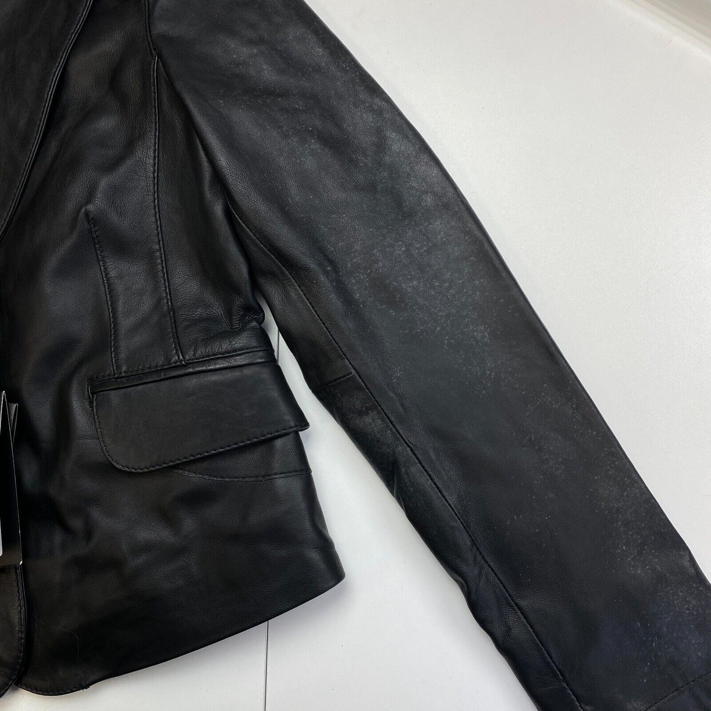 ARMA Women Black Leather Biker Jacket Size EU 38 UK 10 US 8