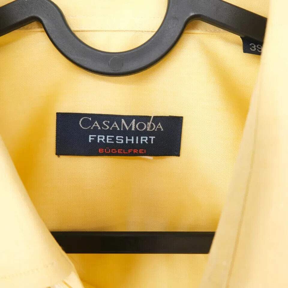 CASA MODA FRESHIRT Mens Yellow Pocket Shirt Size 39 / M