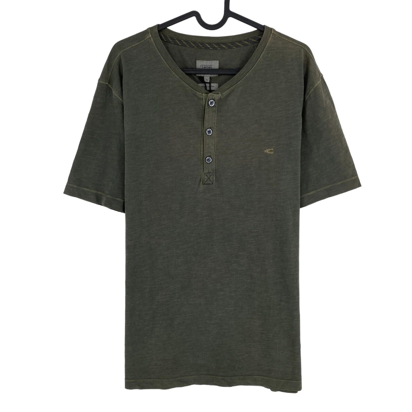 CAMEL ACTIVE Greyish Green SS Henley Neck T Shirt Size XL