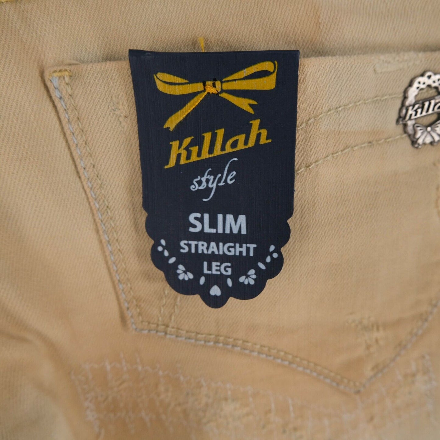 KILLAH Beige Slim Fit Straight Leg Jeans Size 30