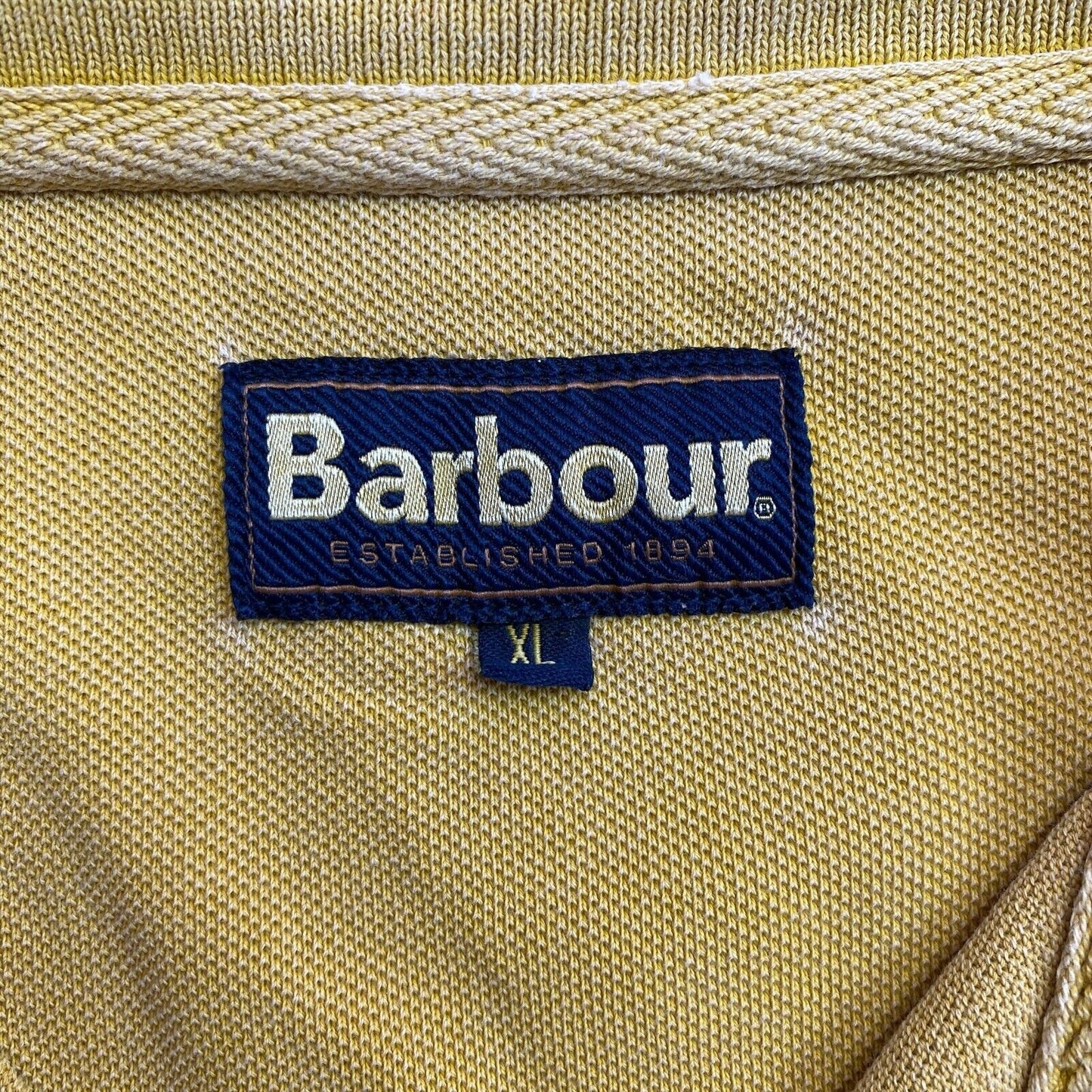 Barbour Yellow Pique Polo Shirt Size XL