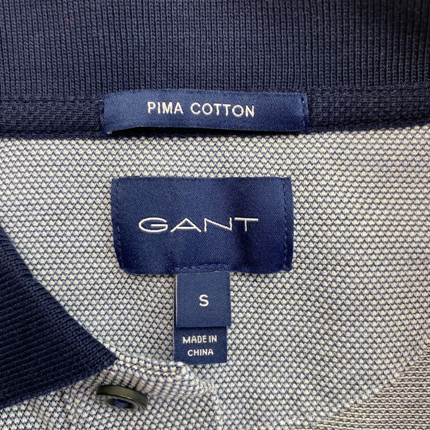 GANT Blue 4 Col Oxford Pique Rugger Polo Shirt Size S