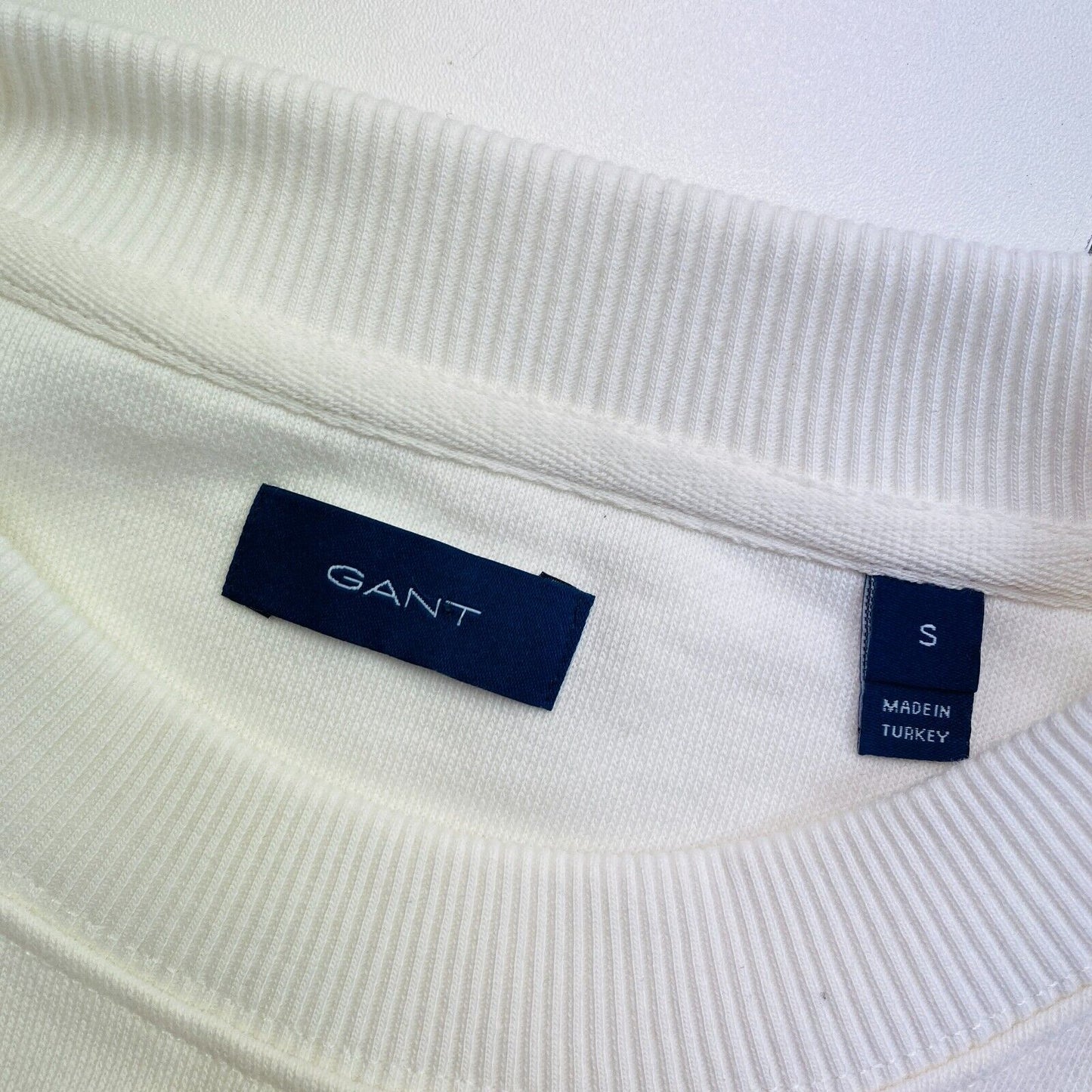 GANT White Icon G Crew Neck Sweater Jumper Size S