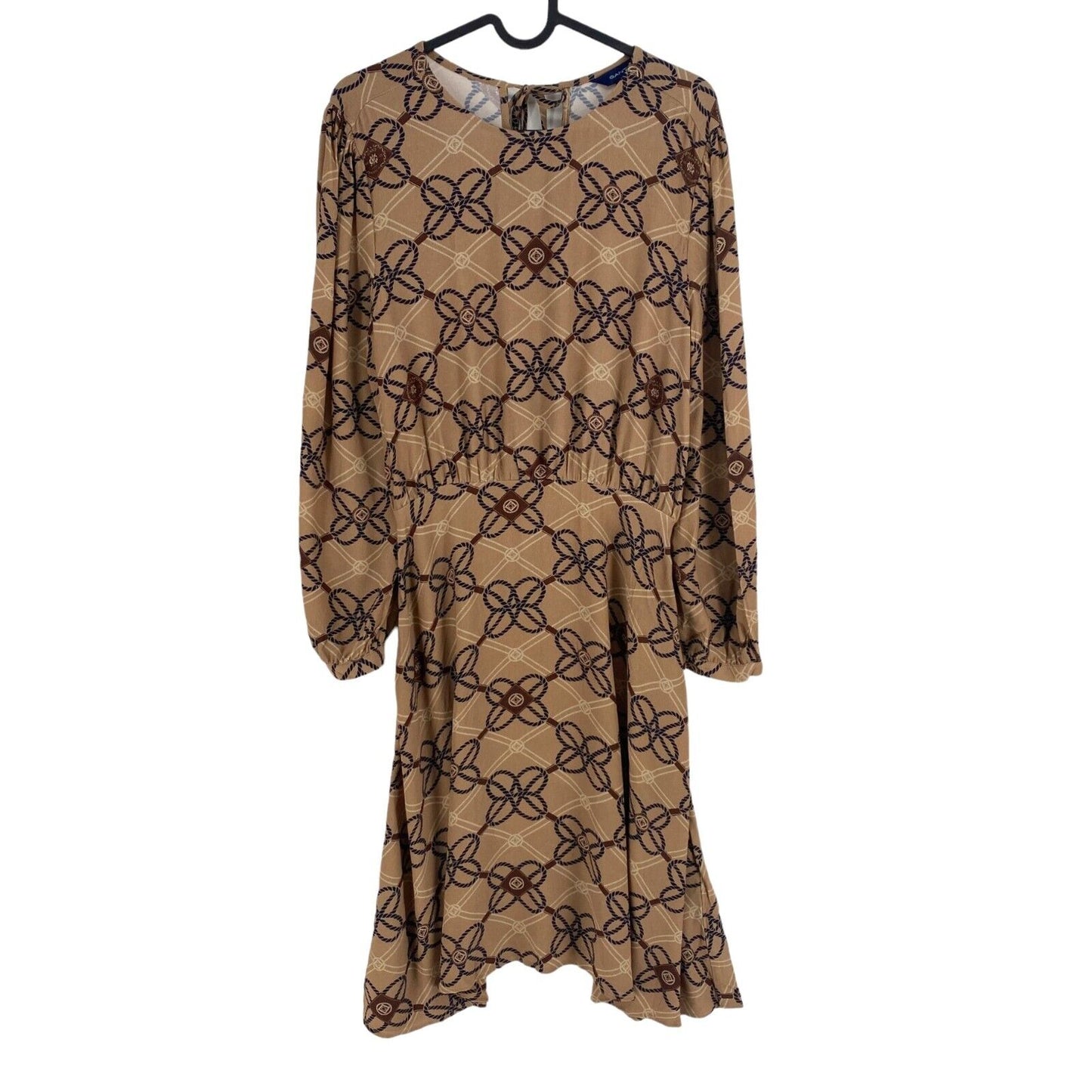 GANT Women Brown Printed Long Sleeves Dress Size EU 34 UK 6 US 4