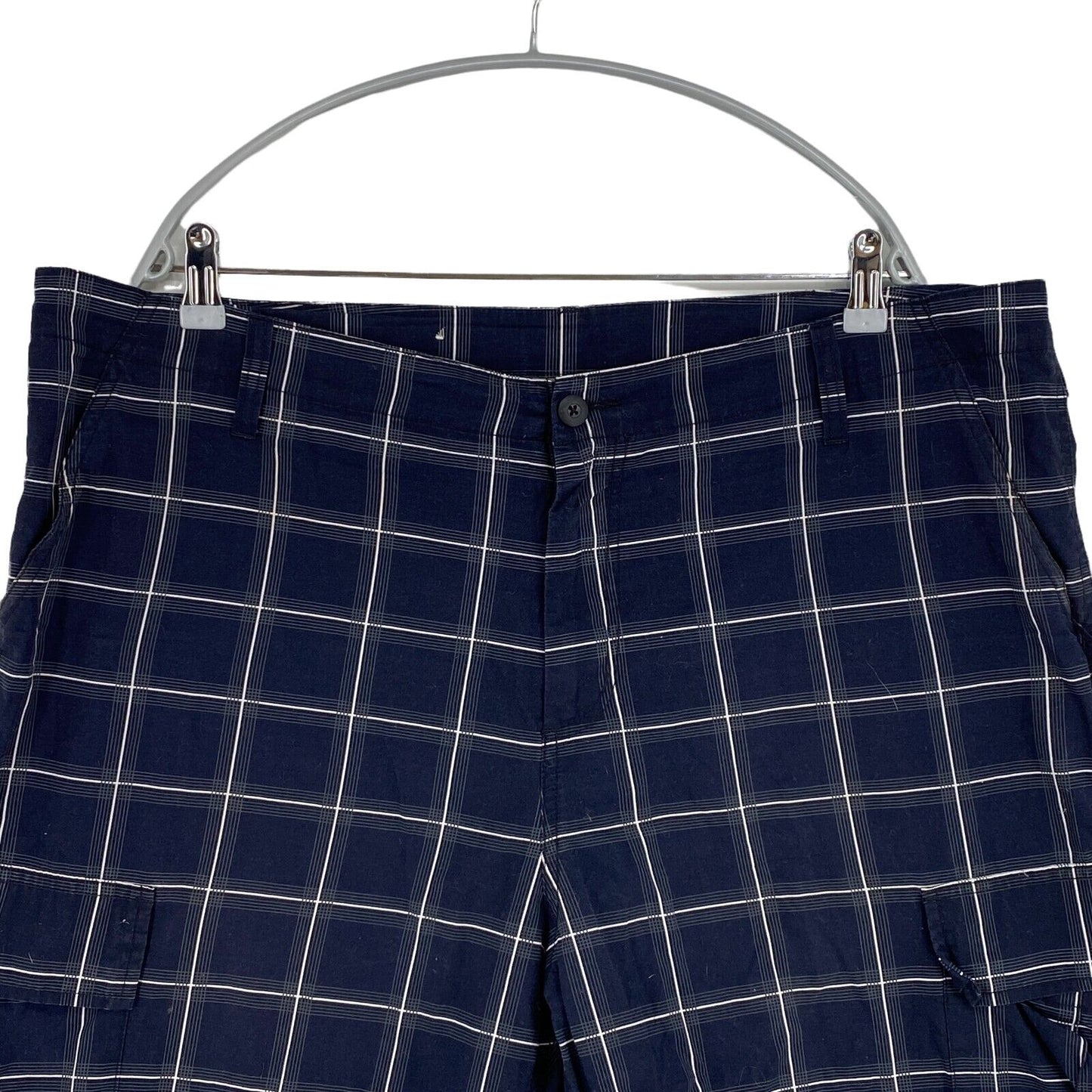 CARHARTT Plaid Navy Blue 100% Cotton Bermuda Activewear Shorts Size XL