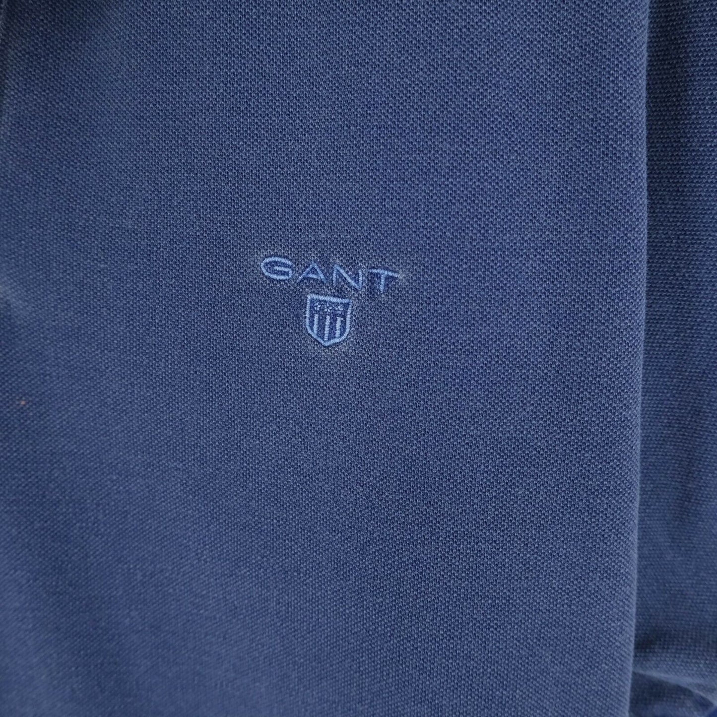 GANT Blue Sun Bleached Polo Neck T-shirt Taille S