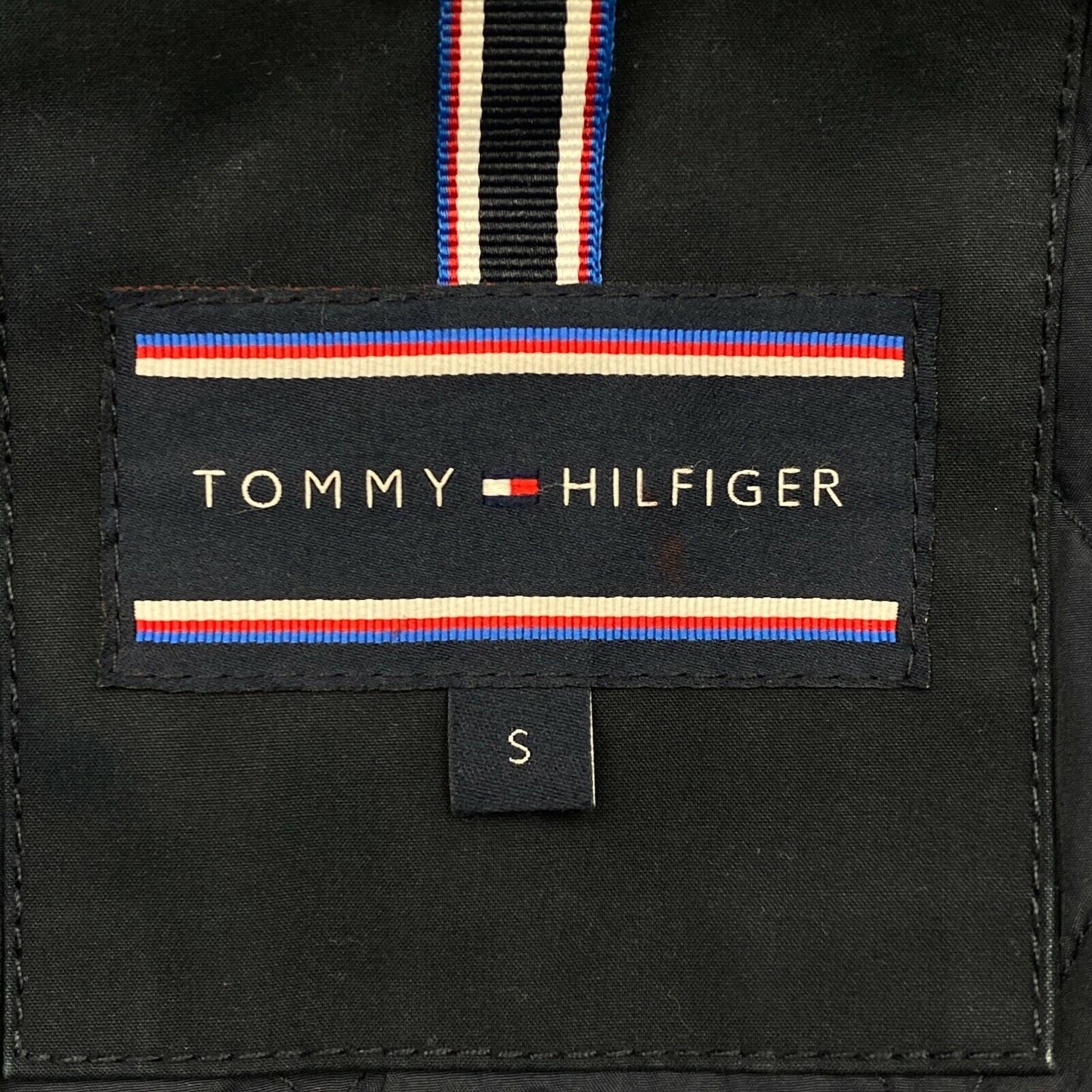 TOMMY HILFIGER Navy Blue 100% Cotton Trench Coat Size S