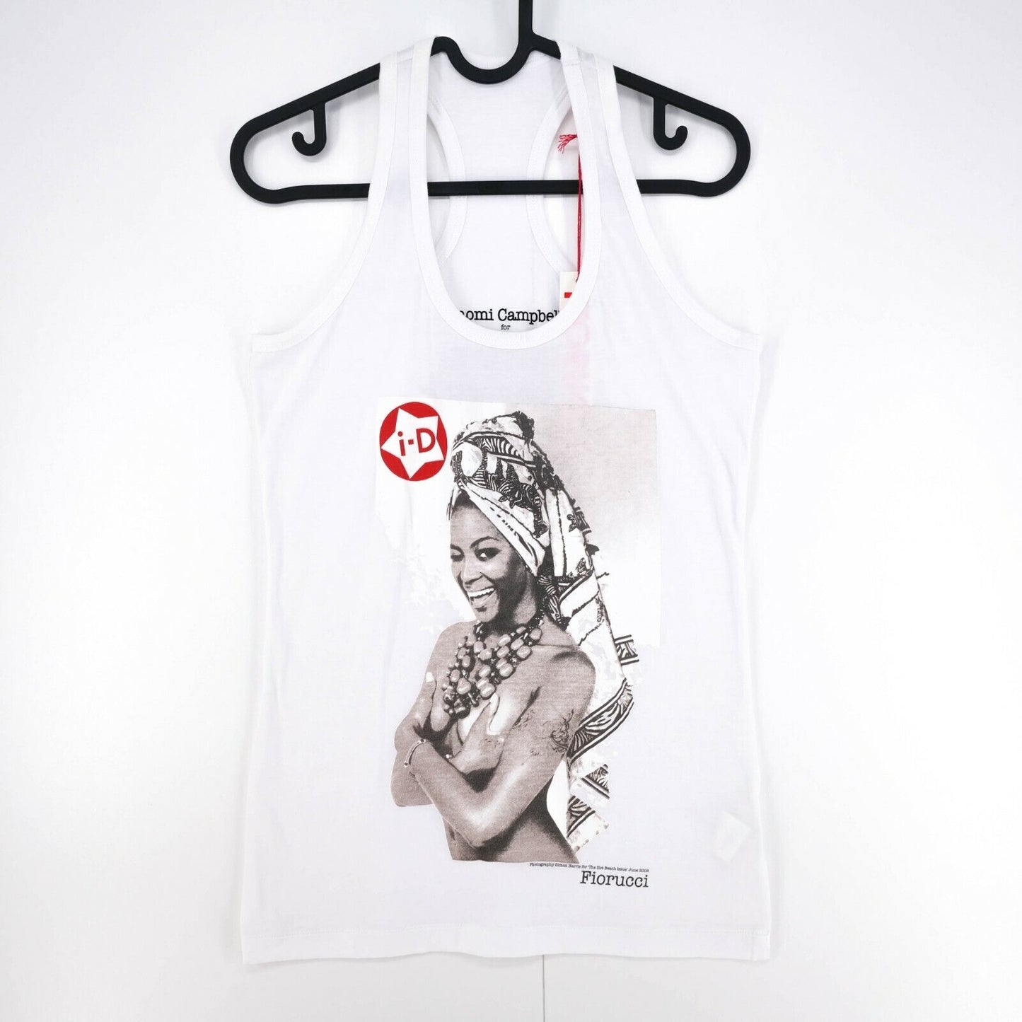 FIORUCCI x Naomi Campbell Débardeur blanc à encolure dégagée T-shirt Taille XS S