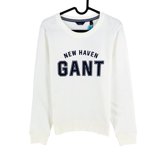 GANT White Logo Crew Neck Sweater Jumper Size S