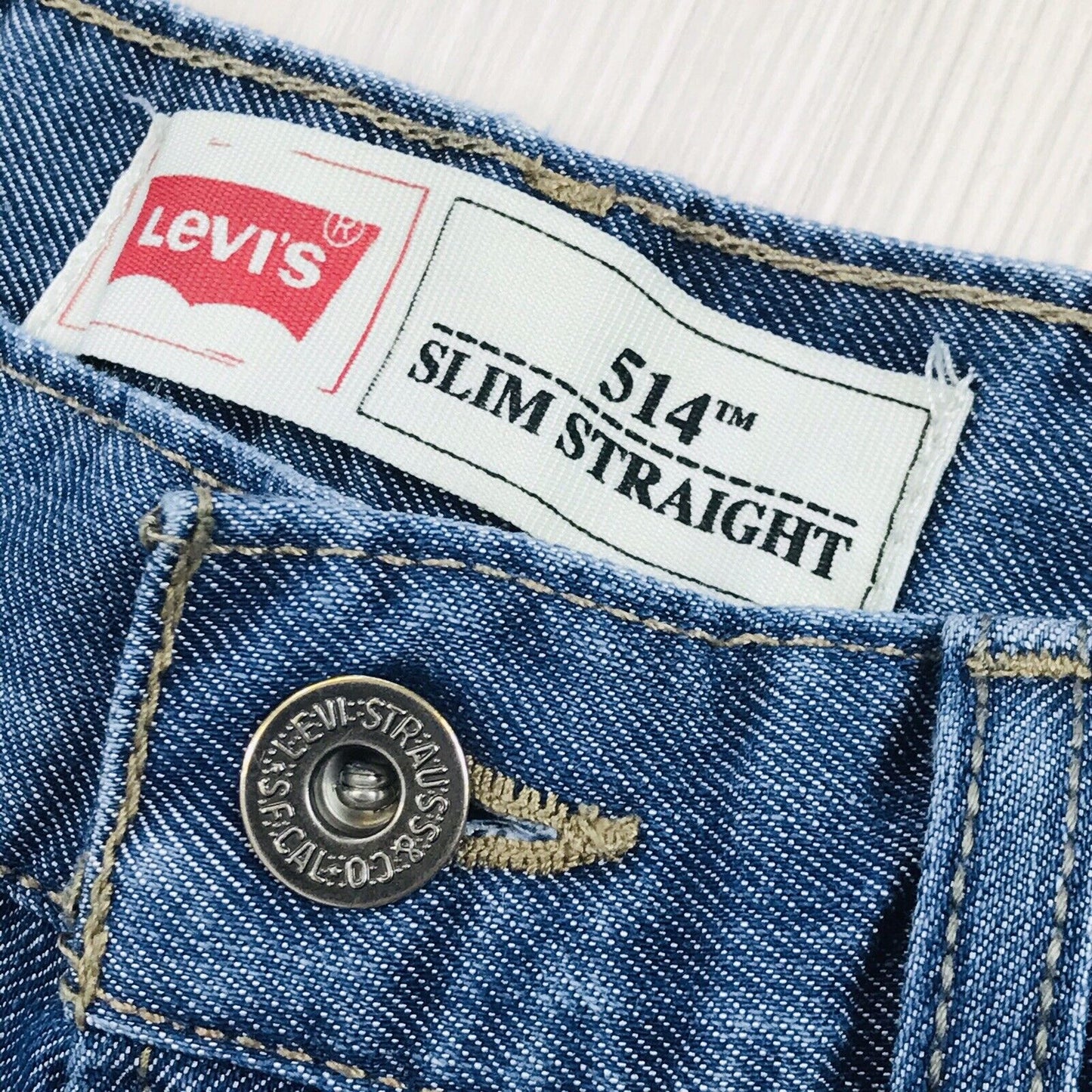 Vintage Levi's 514 Boys Blue Slim Straight Fit Jeans 18 Reg / W29 L29