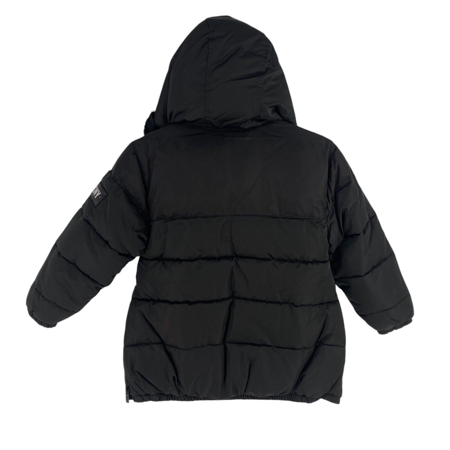 DKNY Girls Black Hooded Padded Jacket Coat Size 6 Years